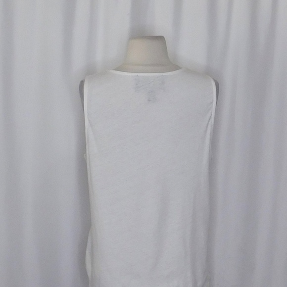 Anthropologie JAMES COVIELLO White Martigues Lace Shell Tank Top Linen Medium - Picture 11 of 14